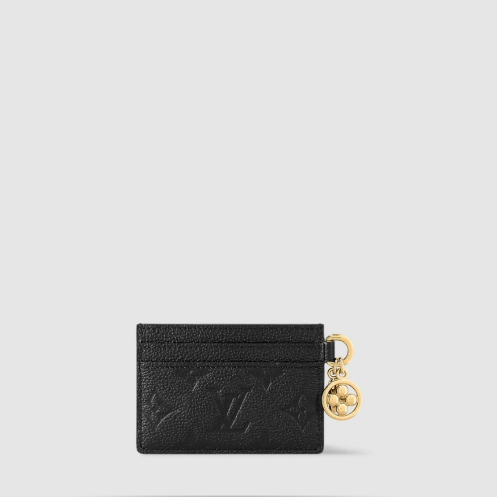 Louis Vuitton Black Monogram Empreinte Card Holder with Gold Charm - Picture 7 of 7
